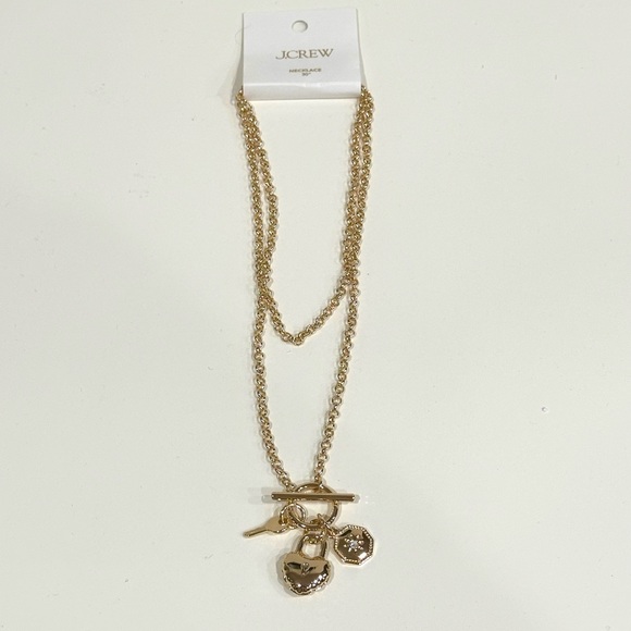J. Crew Jewelry - J. Crew Gold Double Chain Necklace with Charms
